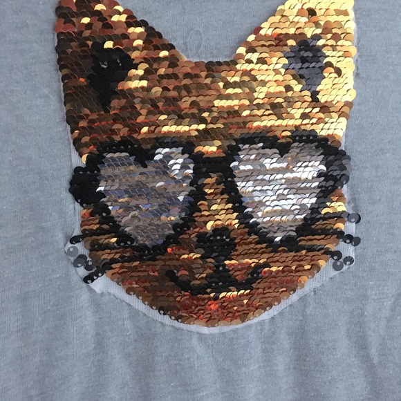 2 Girls Dresses with Flippy Sequins Tiger Cat Long Sleeve Wonder Nation 10-12 - Picture 6 of 13